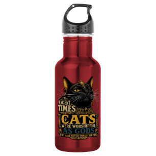 Antike Schwarze Katze Haltung Edelstahlflasche