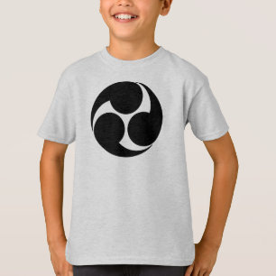 Antike schwarze Kobayakawa Japan Mon Oriental T-Shirt