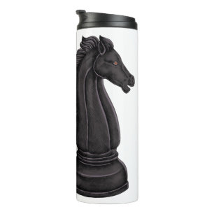 Antike schwarze Schachfigur Thermosbecher