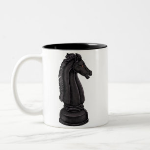 Antike schwarze Schachfigur  Zweifarbige Tasse