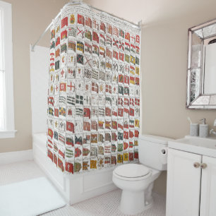 Antike Seefahnen der Welt Poster Duschvorhang