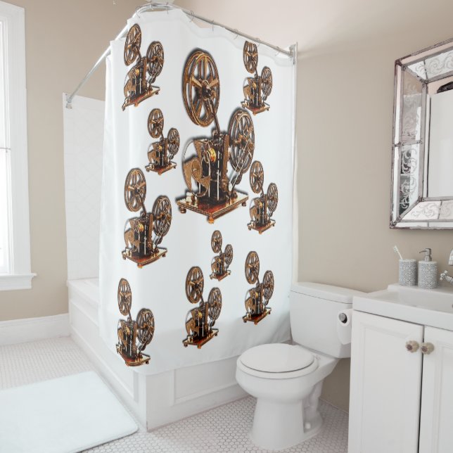 Antike Seifenbox Duschvorhang weiß (Beispiel)