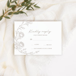 Antike Sepia-Hochzeits-RSVP-Karten RSVP Karte