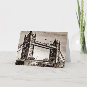 Antike Sepia London Tower Bridge Karte