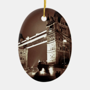Antike Sepia London Tower Bridge Keramikornament