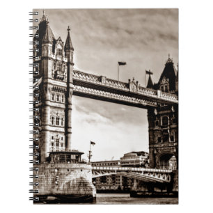 Antike Sepia London Tower Bridge Notizblock