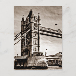 Antike Sepia London Tower Bridge Postkarte
