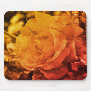 Antike Sepia-Rosenblüte Mousepad