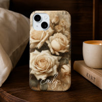 Antike Shabby Chic Creme-Rosen-Collage mit individ