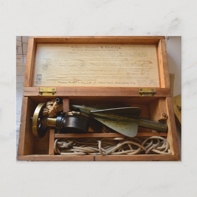 Antike Ship’s Log Postkarte (Vorderseite)