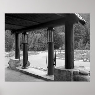 Antike, sichtbare Gaspumpen Poster