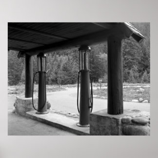Antike, sichtbare Gaspumpen Poster