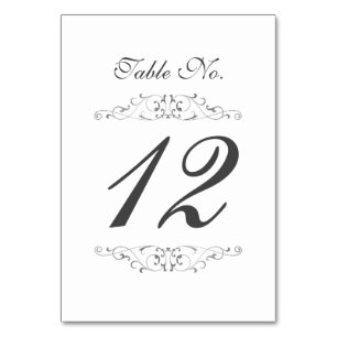 Antike Silber-Schwung-Hochzeitstisch-Nummernkarte Tischnummer