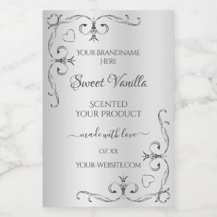 Antike silberne Produktetiketten verzierte Dekorec Lebensmitteletikett