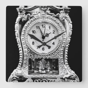 Antike Silberuhr Quadratische Wanduhr