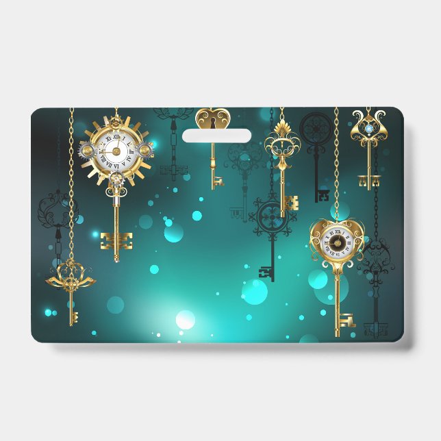 Antike Skeleton Keys on Green Background Ausweis (Vorderseite)