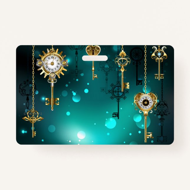 Antike Skeleton Keys on Green Background Ausweis (Vorderseite)