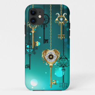 Antike Skeleton Keys on Green Background Case-Mate iPhone Hülle