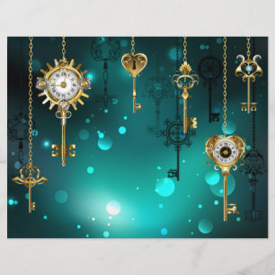 Antike Skeleton Keys on Green Background Flyer