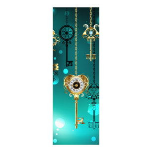 Antike Skeleton Keys on Green Background Fotodruck