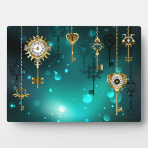 Antike Skeleton Keys on Green Background Fotoplatte