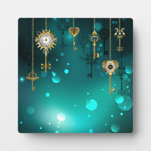 Antike Skeleton Keys on Green Background Fotoplatte