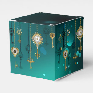 Antike Skeleton Keys on Green Background Geschenkschachtel