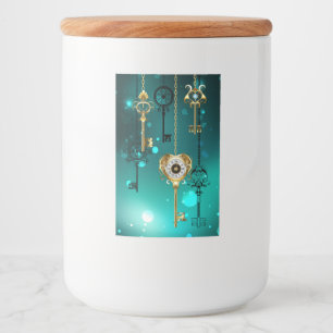 Antike Skeleton Keys on Green Background Lebensmitteletikett