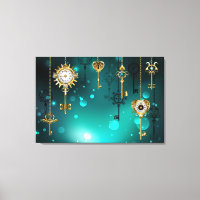 Antike Skeleton Keys on Green Background