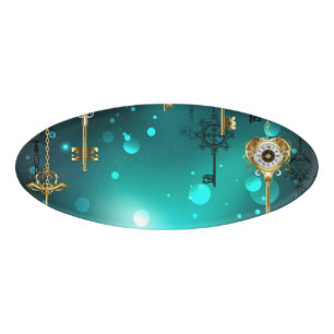 Antike Skeleton Keys on Green Background Namenschild