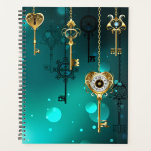 Antike Skeleton Keys on Green Background Planer