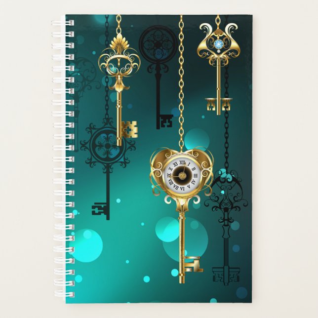 Antike Skeleton Keys on Green Background Planer (Vorderseite)