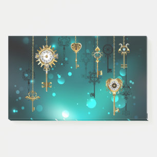 Antike Skeleton Keys on Green Background Post-it Klebezettel