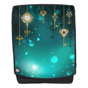 Antike Skeleton Keys on Green Background Rucksack