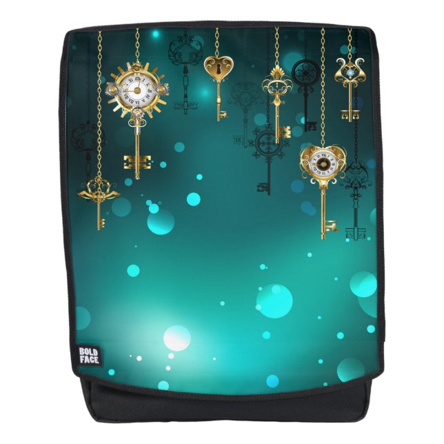 Antike Skeleton Keys on Green Background Rucksack (Vorderseite)