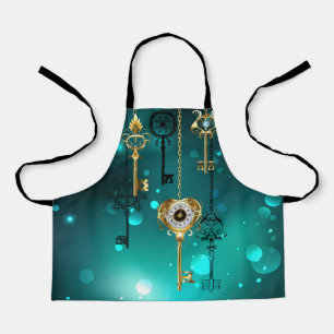 Antike Skeleton Keys on Green Background Schürze