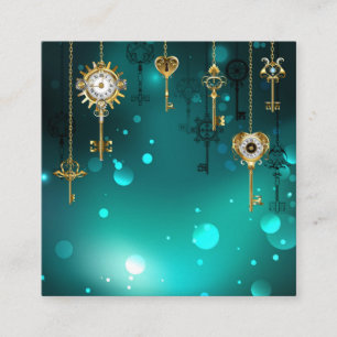 Antike Skeleton Keys on Green Background Telefonnummerkarte