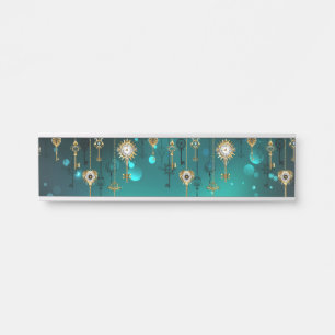 Antike Skeleton Keys on Green Background Türschild