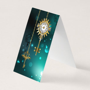 Antike Skeleton Keys on Green Background Visitenkarten