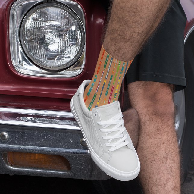 Antike Skier Leicht Braun Gemustert Socken (Von Creator hochgeladen)