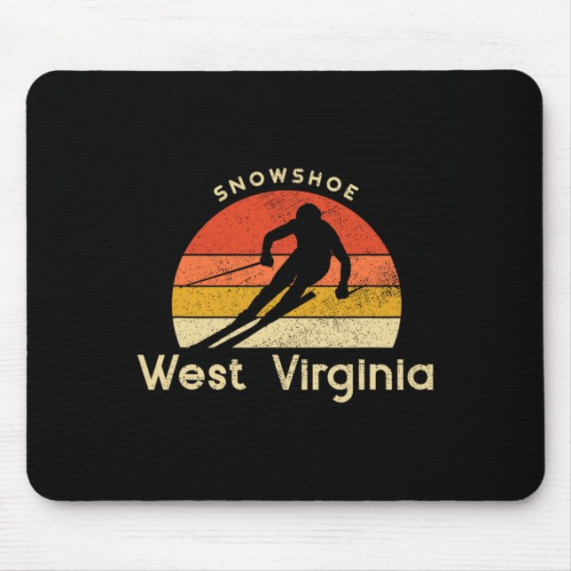 Antike Skischuhe West Virginia Berg  Mousepad (Vorne)