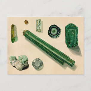 Antike Smaragd / Mineralogie Lithographie Postkarte