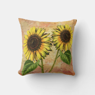 Antike Sonnenblumen Kissen