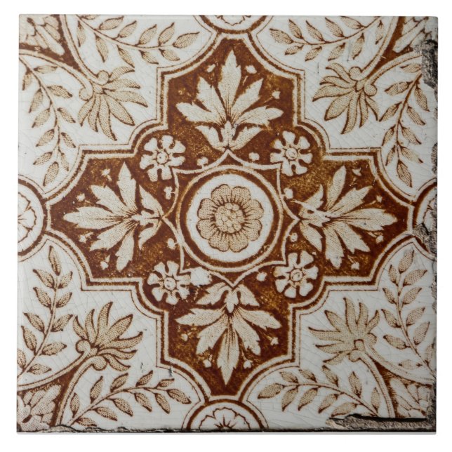 Antike spanische Vintage  Fliese (Vorderseite)