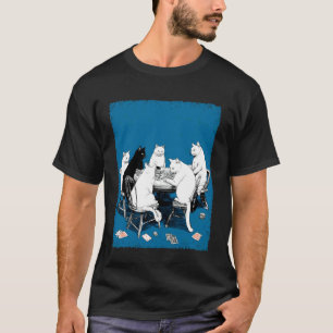 Antike Spielkarten Casino Glücksspiel Katzen spiel T-Shirt