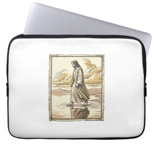Antike spirituelle Wasserwander-Gravur Laptopschutzhülle
