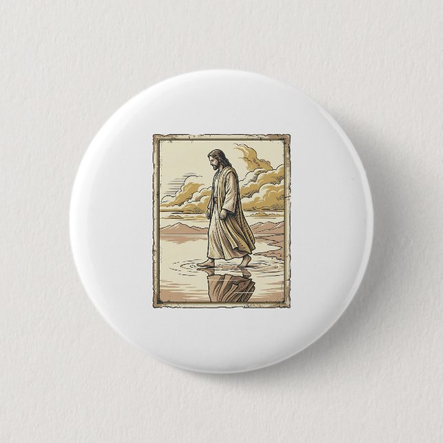 Antike spirituelle Wasserwanderstich Button (Vorderseite)