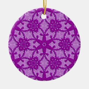 Antike Spitze - Amethyst lila Keramikornament