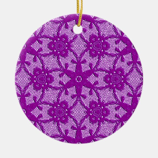 Antike Spitze - Amethyst lila Keramikornament (Vorne)