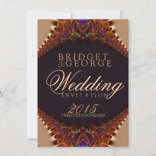 Antike Spitze + Gold Satin Hochzeit Einladung